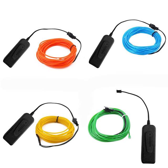 Neon Glow Cable Car Accessories Set : 3 Red Cables|3 Blue Cables|3 Green Cables|3 Yellow Cables 