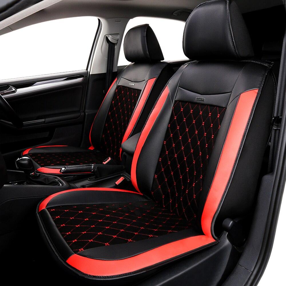 Leather Universal Seat Cover Car Accessories Color Name : beige 1 set|black 1 set|beige 2 front|black 2 front|red 2 front|red 1 set 