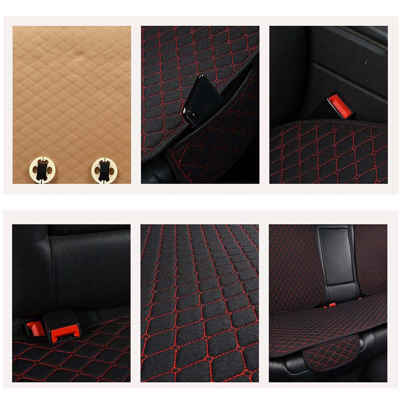 Quilted Car Seat Covers Set Color Name : 1 front black|1 front black red|1 front gray|2 black front pad|2 front black|2 front black red|2 front gray|3pcs gray|3pcs black|3pcs black red|1 rear black|1 rear black red|1 rear gray|1 front beige|7pcs black|7pcs black red 