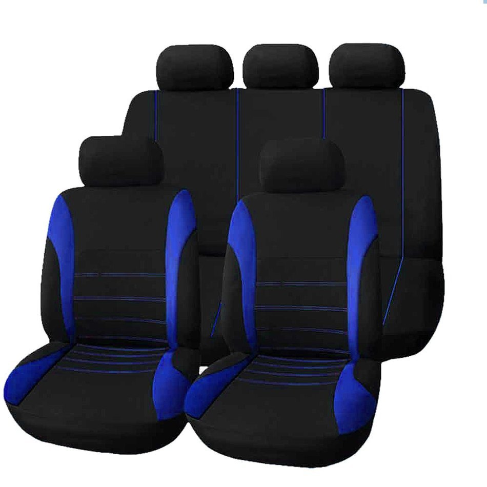 Universal Striped Car Seat Covers Set Color : 1 Seat Blue|2 Seats Blue|Blue Set|Gray Set|2 Seats Gray|2 Seats Green|1 Seat Gray|1 Seat Green|1 Seat Red|2 Seats Red|Red Set|Green Set 