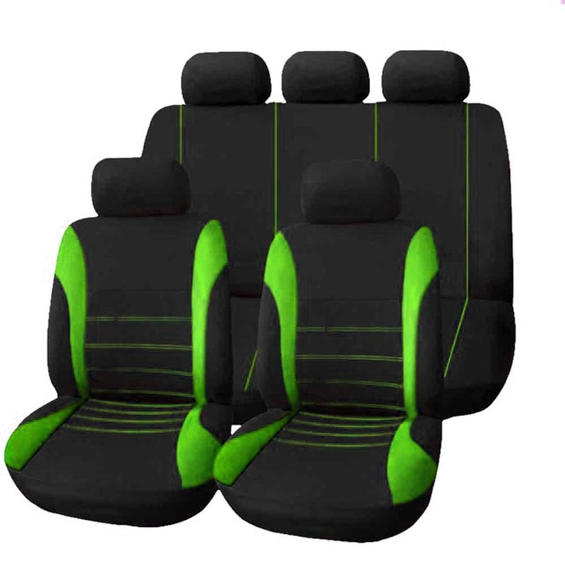 Universal Striped Car Seat Covers Set Color : 1 Seat Blue|2 Seats Blue|Blue Set|Gray Set|2 Seats Gray|2 Seats Green|1 Seat Gray|1 Seat Green|1 Seat Red|2 Seats Red|Red Set|Green Set 